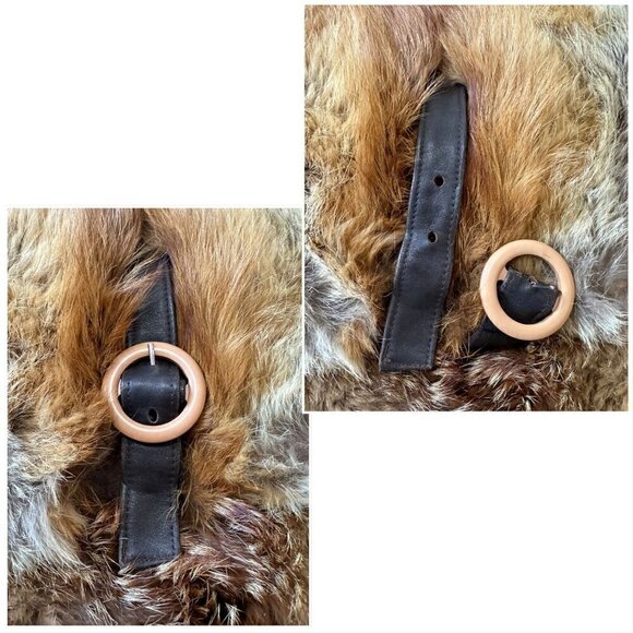 Vintage Fur bag with buckle closure, Brown multi - Picture 9 of 15